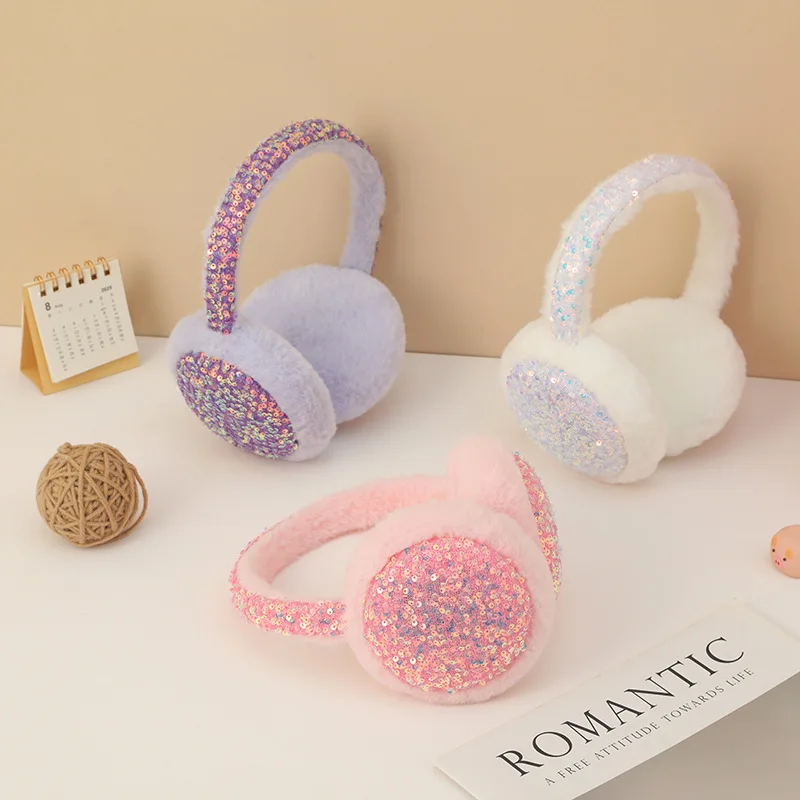 Earmuffs Foldable - 女性用イヤーマフ 韓国製 グリッター ドーパミン カワイイ 多用途