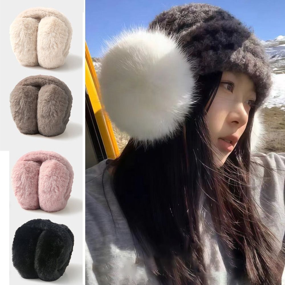 Earmuffs Foldable - 屋外用冬用暖かいイヤーマフ、携帯用ソフトフェイクファーイヤーマフ、防寒折りたたみ式イヤーフラップ、男女兼用