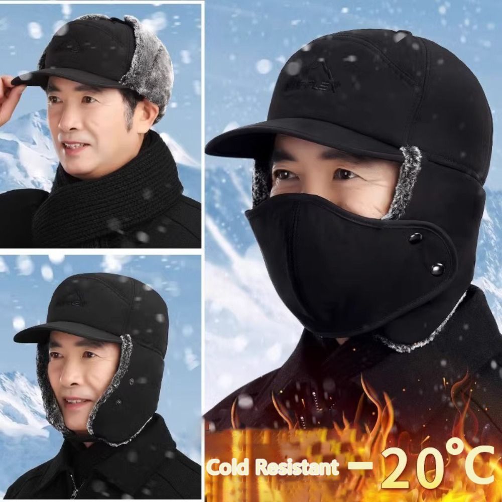 Balaclava Ski Mask - スポーツ防風冬用帽子 冬用スキー イヤーフラップマスク付き 厚いバラクラバ 耳保護 コットン