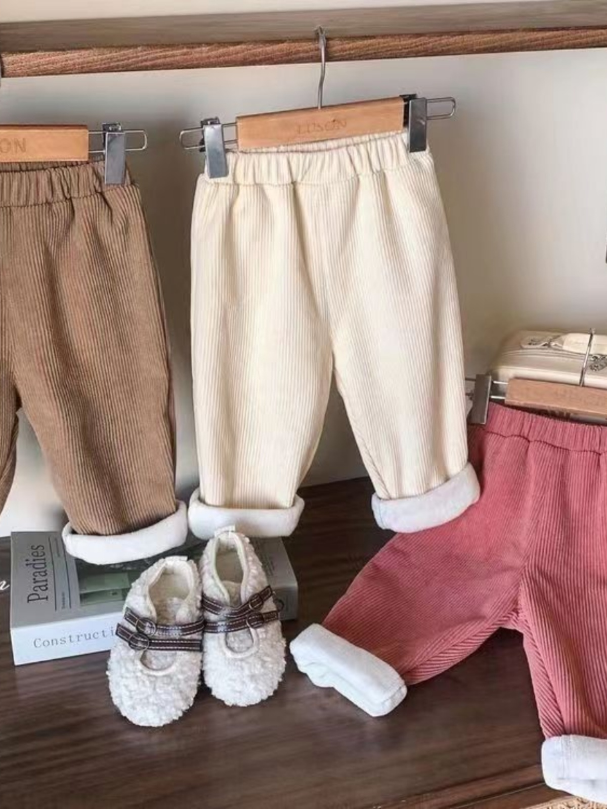 秋冬フリース裏地付きコーデュロイストレートレッグカジュアルパ - Corduroy Pant Warm のレビューと価格