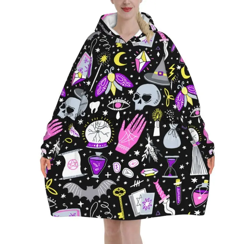 マジックウィッチゴス特大ブランケットパーカー女性ウェアラブル - Sherpa Hoodie Fleece のレビューと価格