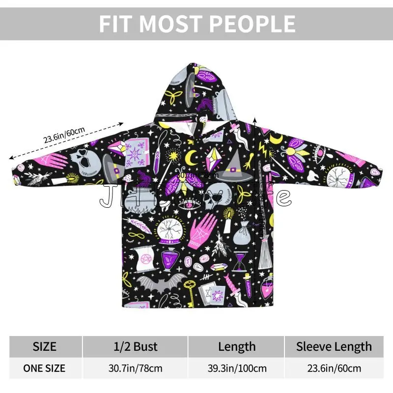 マジックウィッチゴス特大ブランケットパーカー女性ウェアラブル - Sherpa Hoodie Fleece のレビューと価格