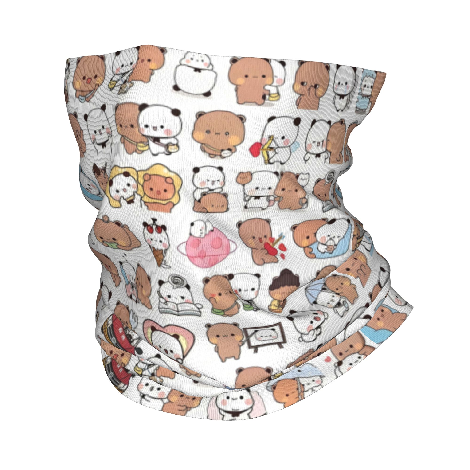 カスタムベア漫画ピーチとゴマブブドゥドゥバンダナネックウォー - Neck Gaiter Fleece のレビューと価格