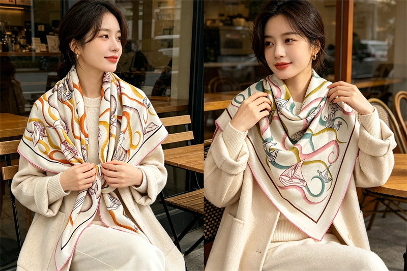 両面 135 センチメートルスカーフ高級デザイナーカシミヤパ - Cashmere Pashmina Wrap のレビューと価格