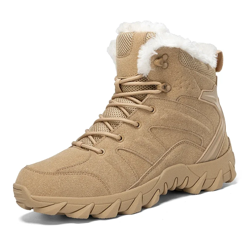 男性冬の戦術的なブーツレースアップ軍事ハイキング靴作業足首砂 - Waterproof Winter Boot のレビューと価格