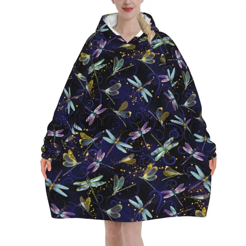 トンボギャラクシーウェアラブルブランケットパーカー女性シェル - Sherpa Hoodie Fleece のレビューと価格