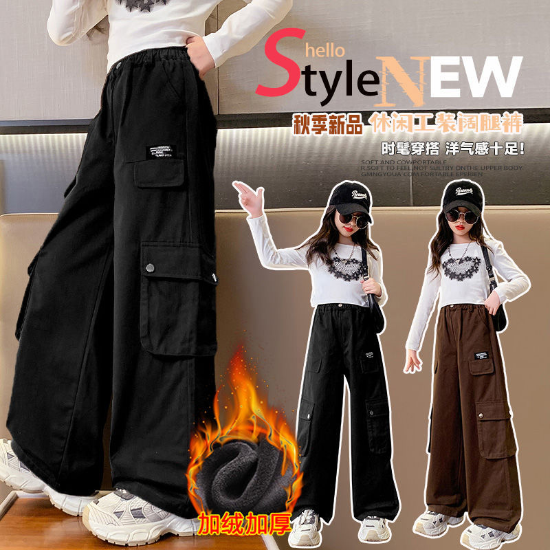 ティーンエイジャーの女の子の冬用カーゴパンツ、韓国の子供向け - Corduroy Pant Warm のレビューと価格